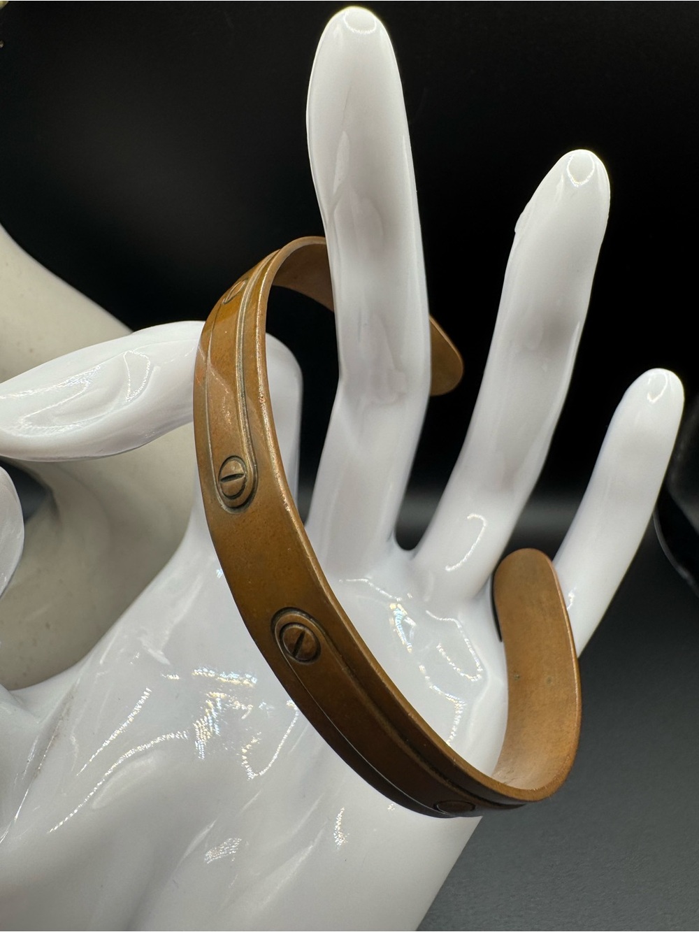 Vintage Avon Copper-Tone Screw Head Cuff Bracelet